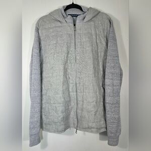 PETER MILLAR CROWN CRAFTED JOURNEYMAN HOODED WOOL BLEND BOMBER JACKET.